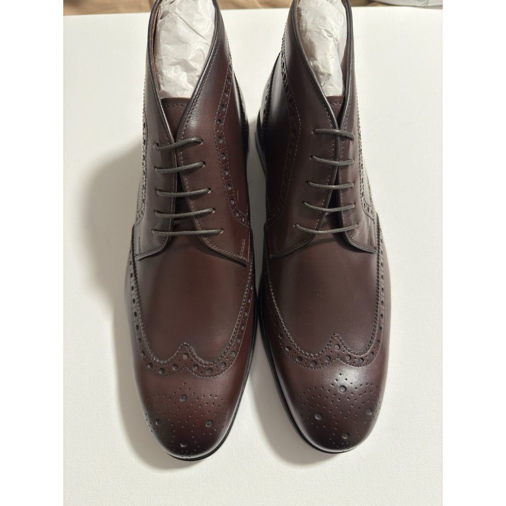 Moral Code Reed Coffee Brown Leather‎ Wingtip Chukka Boots Mens 12 M